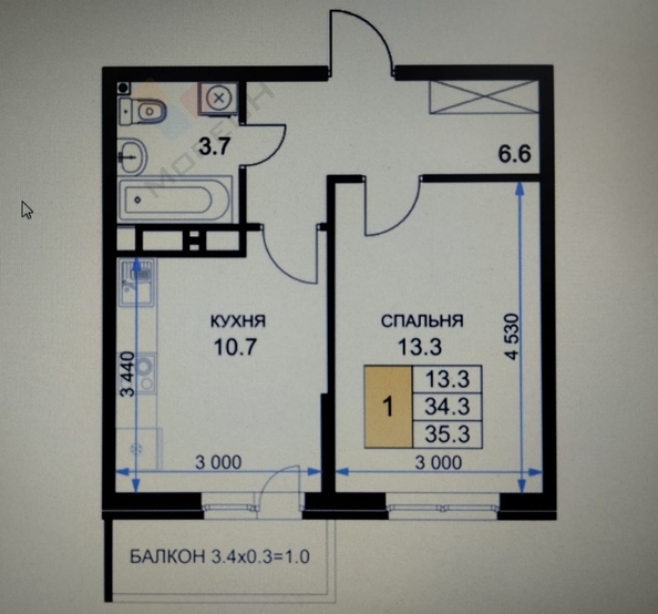 
   Продам 1-комнатную, 35 м², Героя Ростовского ул, 8к3

. Фото 21.