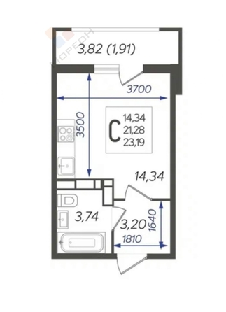 
   Продам студию, 21.28 м², Ural (Урал)

. Фото 7.