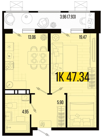 
   Продам 1-комнатную, 47.34 м², Цветной бульвар, литер 4

. Фото 4.