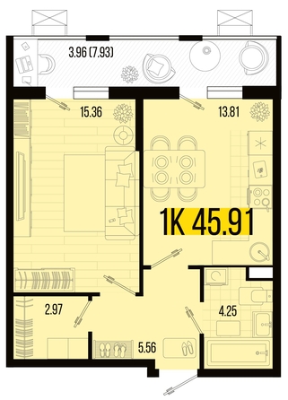 
   Продам 1-комнатную, 45.91 м², Цветной бульвар, литер 4

. Фото 4.