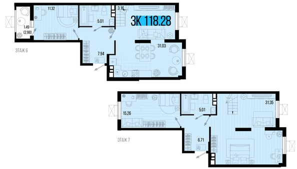 
   Продам 3-комнатную, 118.28 м², Цветной бульвар, литер 4

. Фото 4.