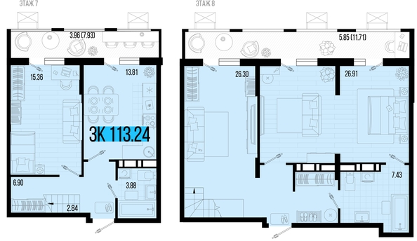 
   Продам 3-комнатную, 113.24 м², Цветной бульвар, литер 4

. Фото 4.