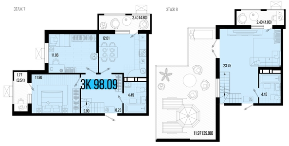 
   Продам 3-комнатную, 98.09 м², Цветной бульвар, литер 4

. Фото 4.