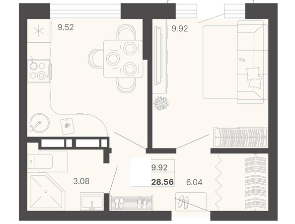 
   Продам 2-комнатную, 28.56 м², Краснодонская ул, 46

. Фото 10.