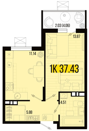 
   Продам 1-комнатную, 37.41 м², Цветной бульвар, литер 4

. Фото 7.