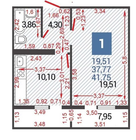 
   Продам 1-комнатную, 38 м², Ленина ул, 233

. Фото 12.