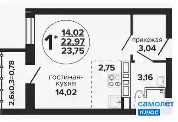 
   Продам студию, 23.8 м², Российская ул, 257/7

. Фото 10.