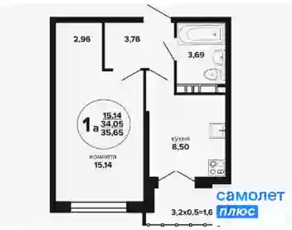 
   Продам 1-комнатную, 35.7 м², Российская ул, 257/7

. Фото 7.