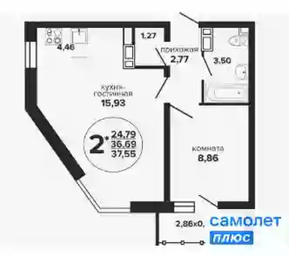 
   Продам 1-комнатную, 37.5 м², Российская ул, 257/7

. Фото 7.