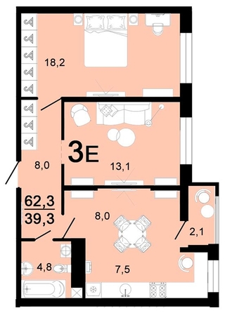 
   Продам 3-комнатную, 62.3 м², Горячий, литера 3

. Фото 1.