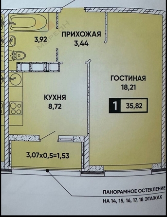 
   Продам 1-комнатную, 34.2 м², Наставников ул, 14

. Фото 11.