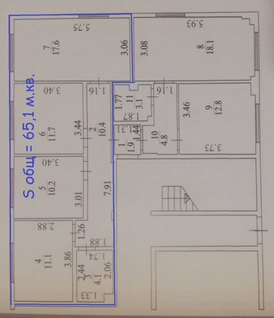 
   Продам 3-комнатную, 65 м², Российская ул, 2/2

. Фото 31.