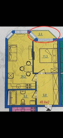 
   Продам 2-комнатную, 48.9 м², Удачи ул, 9А

. Фото 18.