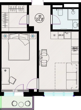 
   Продам 2-комнатную, 44.8 м², Ленина ул, 290/7к10

. Фото 3.