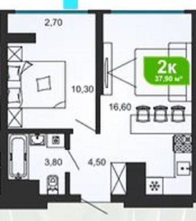 
   Продам 2-комнатную, 37.9 м², Ясногорская ул, 16/6к2

. Фото 2.