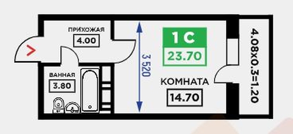 
   Продам студию, 20.8 м², Дубравная ул, 1

. Фото 19.