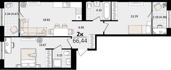 
   Продам 1-комнатную, 202.95 м², Патрики, литер 5.1

. Фото 4.