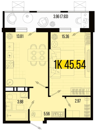 
   Продам 1-комнатную, 45.54 м², Цветной бульвар, литер 1

. Фото 4.