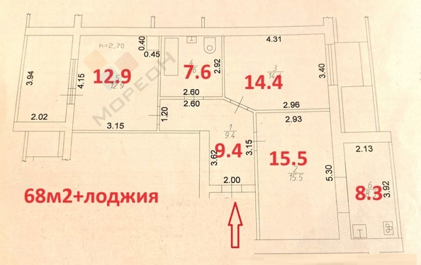 
   Продам 3-комнатную, 68.1 м², Академика Пустовойта ул, 6

. Фото 13.