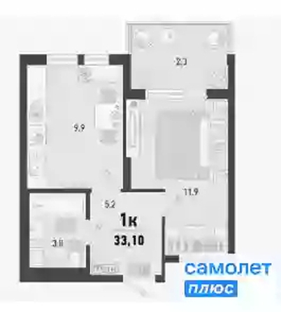 
   Продам 1-комнатную, 33 м², Барса, 1В литер

. Фото 11.