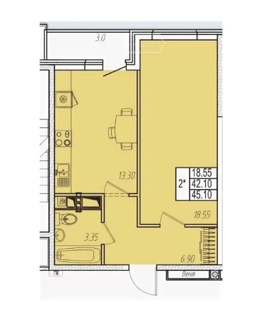 
   Продам 1-комнатную, 45 м², Омелькова ул, 93

. Фото 17.