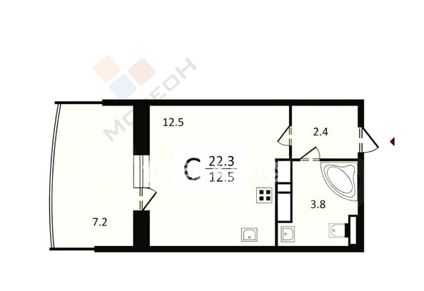 
   Продам студию, 25.9 м², Ивана Беличенко ул, 89

. Фото 10.