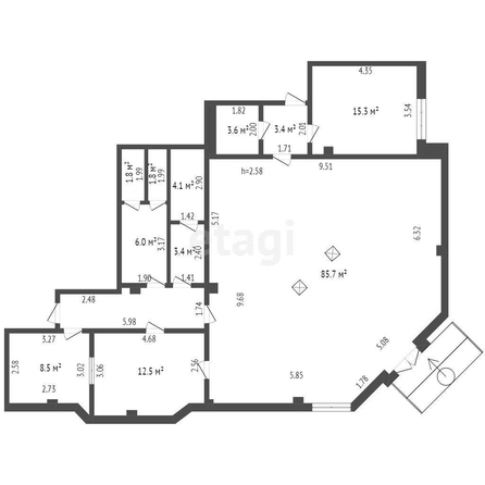 
   Продам помещение свободного назначения, 155.9 м², Гимназическая ул, 40

. Фото 27.