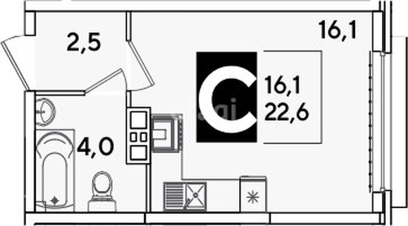 
   Продам студию, 22.6 м², Ивана Беличенко ул, 103

. Фото 9.