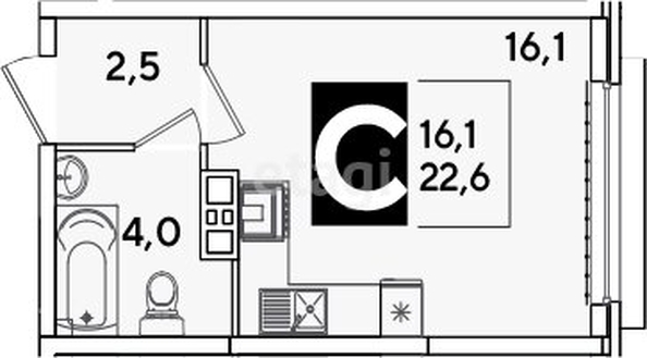 
   Продам студию, 22.6 м², Ивана Беличенко ул, 103

. Фото 10.