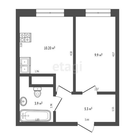 
   Продам 2-комнатную, 38.3 м², Тургенева ул, 33/3  16

. Фото 10.