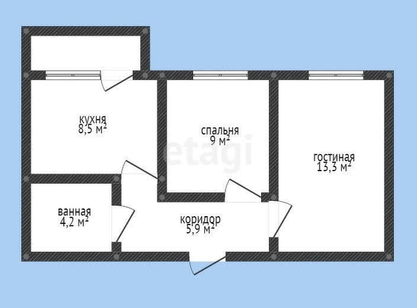 
   Продам 2-комнатную, 40.6 м², Тургенева ул, 33/3  11

. Фото 9.