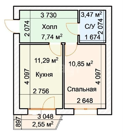 
   Продам 1-комнатную, 33.1 м², Тургенева ул, 25с/7

. Фото 1.