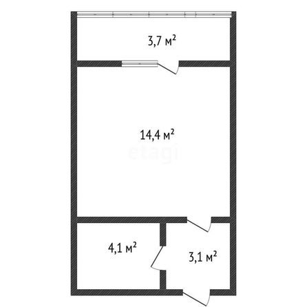 
   Продам студию, 21.9 м², Западный Обход ул, 39/1/2  1

. Фото 1.