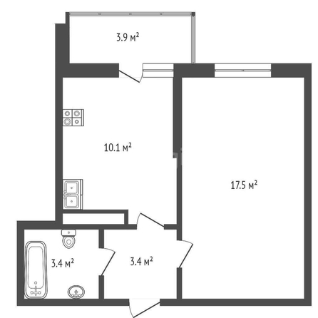 
   Продам 1-комнатную, 34.8 м², Западный Обход ул, 38/1  3

. Фото 1.