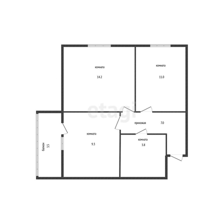 
   Продам 2-комнатную, 45.1 м², Даниила Смоляна ул, 65к1

. Фото 34.