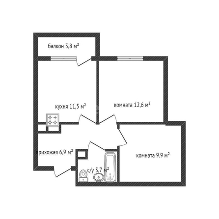 
   Продам 2-комнатную, 44.5 м², Даниила Смоляна ул, 71к3

. Фото 1.