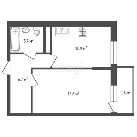 
   Продам 1-комнатную, 38.7 м², Героя Георгия Бочарникова ул, 4 к3

. Фото 23.