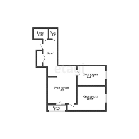 
   Продам 2-комнатную, 67 м², Домбайская ул, 57

. Фото 12.