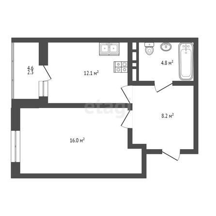 
   Продам 2-комнатную, 57.8 м², Конгрессная ул, 41/1

. Фото 14.