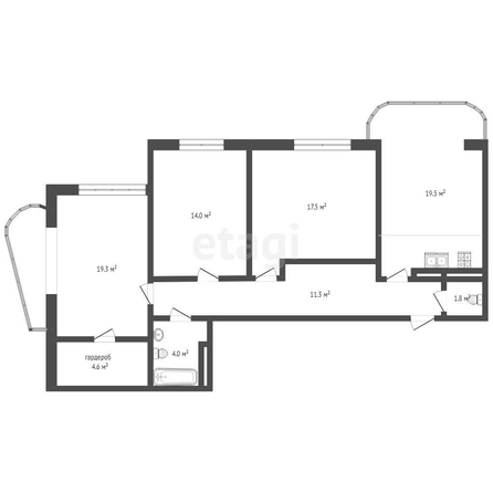 
   Продам 3-комнатную, 96 м², Таманская ул, 130/3

. Фото 9.