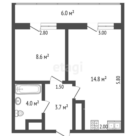 
   Продам 1-комнатную, 32.2 м², Домбайская ул, 55/3

. Фото 26.