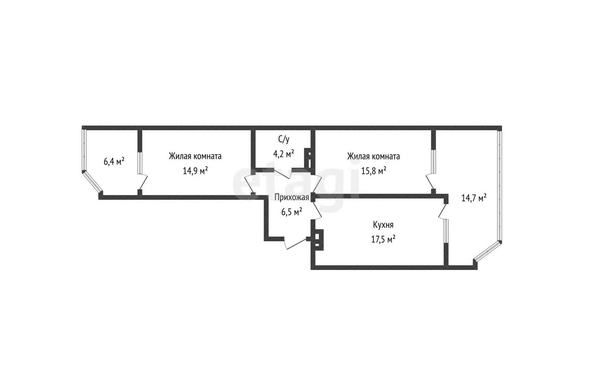 
   Продам 2-комнатную, 80 м², Любимово мкр, 18

. Фото 37.