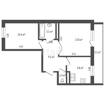 
   Продам 2-комнатную, 56 м², Античная ул, 2

. Фото 12.