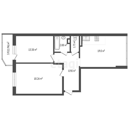 
   Продам 2-комнатную, 58.6 м², Конгрессная ул, 33

. Фото 9.