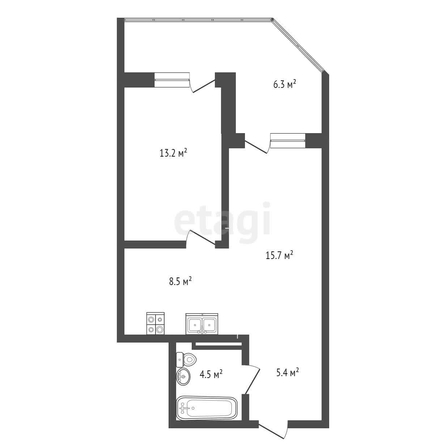 
   Продам 2-комнатную, 53.6 м², Батуринская ул, 9

. Фото 7.