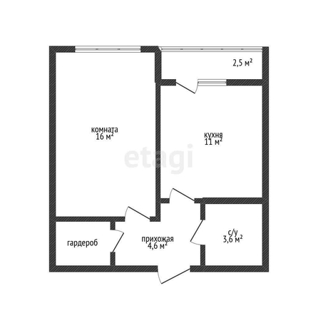 
   Продам 1-комнатную, 37.8 м², Конгрессная ул, 19/1

. Фото 8.