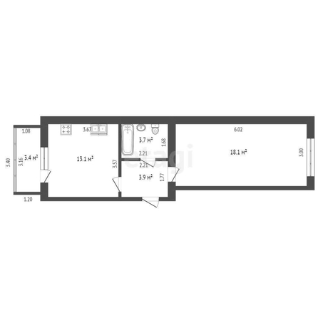 
   Продам 1-комнатную, 38.8 м², Московская ул, 154/2

. Фото 13.