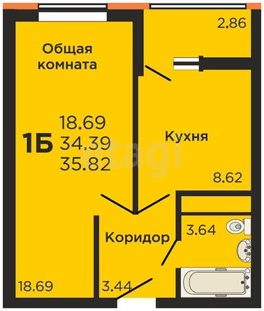 
   Продам 1-комнатную, 35.9 м², Заполярная ул, 39/9

. Фото 24.