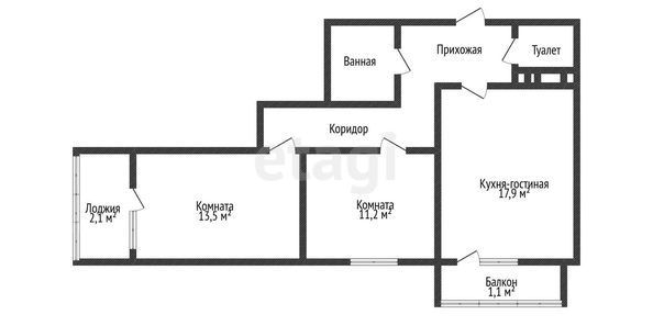 
   Продам 2-комнатную, 62.7 м², Домбайская ул, 55/1

. Фото 17.