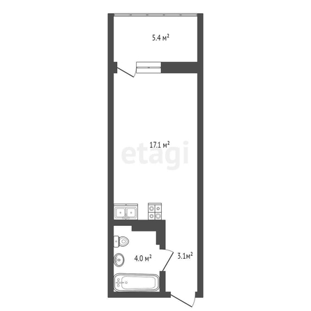 
   Продам студию, 25.1 м², Любимово мкр, 18к1

. Фото 15.